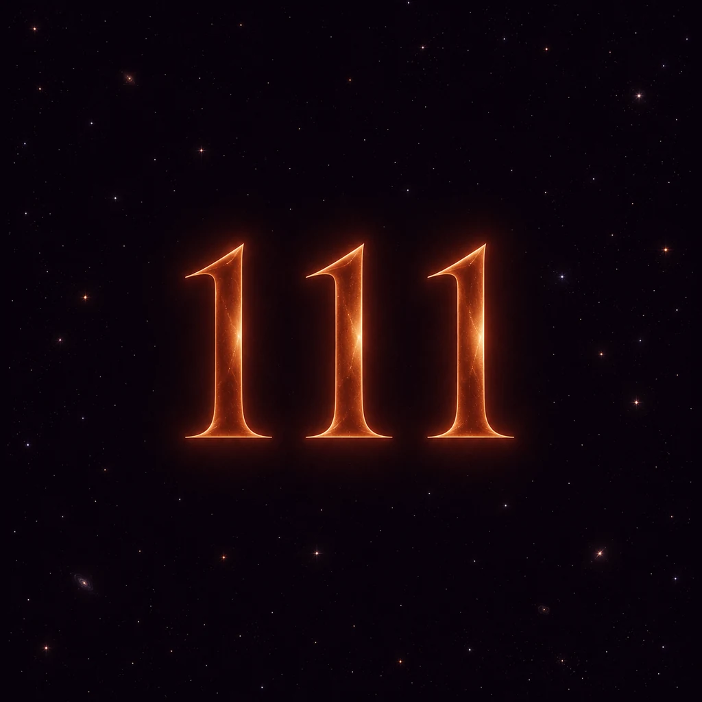 Luminous 111 numerals in deep space.